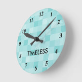 Türkisblaue, zeitlose Mosaikmaueruhr Runde Wanduhr (Winkel)