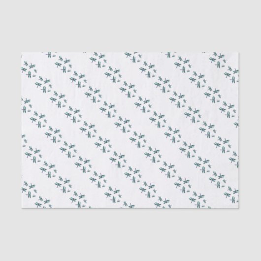 Türkisblauer Libelle Gemustert Seidenpapier (Vorderseite)