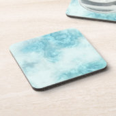 Türkisblauer Marmor Kunststoff mit Kork Getränkeuntersetzer (Linke Seite)