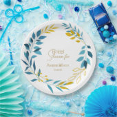 Türkisblauer und goldener Teller (Party)