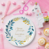 Türkisblauer und goldener Teller (Party)