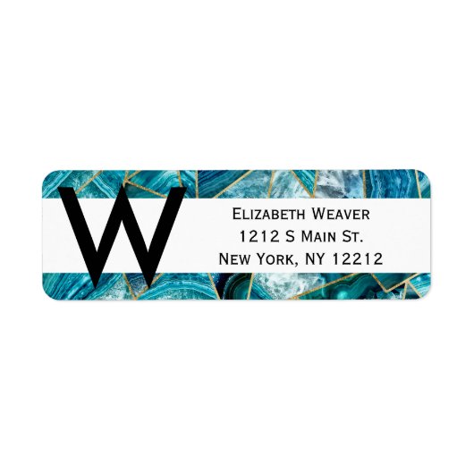 Türkisblaues Agate Black Gold Geometric Triangle (Vorne)