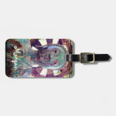 Türkisblaues antikes Buddha-Individuelle Name Gepäckanhänger (Vorderseite horizontal)