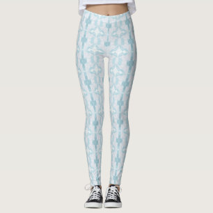 Türkisblaues Aqua-Rautengeometrie Leggings