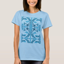 Türkisblaues Aqua Swirling Mosaik mediterraner Loo T-Shirt