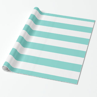 Türkisblaues Aqua, weißes XL Streifen Muster Geschenkpapier