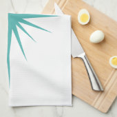 Türkisblaues Atomstern Mitte Jahrhunderts Handtuch (Viertel Falte)