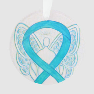 Türkisblaues Bewusstsein Ribbon Angel Ornamente