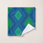 Türkisblaues blaues Muster Badetuch Set (Waschlappen)