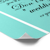 Türkisblaues Brautparty Spieleunterricht Aqua Poster (Ecke)