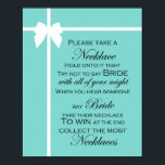 Türkisblaues Brautparty Spieleunterricht Aqua Poster<br><div class="desc">Türkisblaues Brautparty Spieleunterricht Aqua</div>