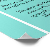 Türkisblaues Brautparty Spieleunterricht Aqua Poster (Ecke)