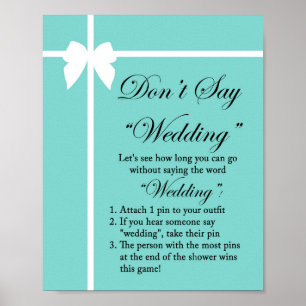 Türkisblaues Brautparty Spieleunterricht Aqua Poster