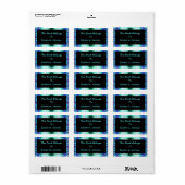 Türkisblaues Buchzeichen Adressaufkleber (Vorne)