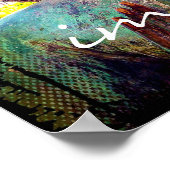 Türkisblaues Buddha-Foto (Türkis) Poster (Ecke)