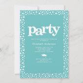 Türkisblaues Foto fett modernes Party Einladung (Rückseite)