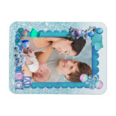 Türkisblaues Foto Magnet (Horizontal)