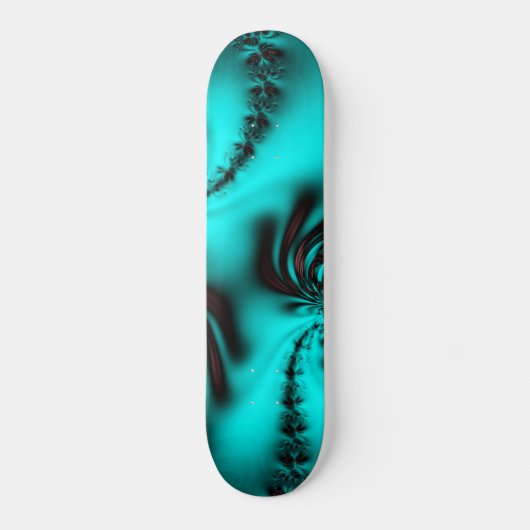 Türkisblaues Fraktal Skateboard (Vorderseite)