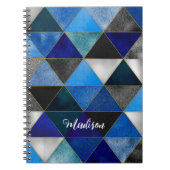 Türkisblaues geometrisches Skizzbuch Notizblock (Vorderseite)