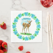 Türkisblaues glückliches Osterfarbengehirsch Serviette (Beispiel)