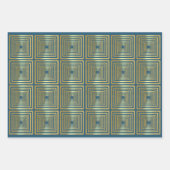 Türkisblaues Goldwrapping Paper-Set Geschenkpapier Set (Vorderseite 2)