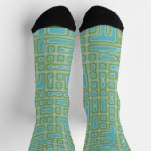 Türkisblaues grünes Muster Socken (Oben)