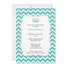 Türkisblaues Horseshos Brautparty Zickzack Einladu
