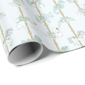 Türkisblaues Karussell-Geschenk Geschenkpapier (Rolleneckpunkt)