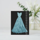 Türkisblaues Kleid mit Spitzenakzent Postkarte (Stehend Vorderseite)