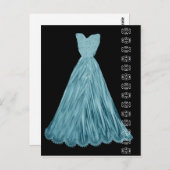 Türkisblaues Kleid mit Spitzenakzent Postkarte (Vorne/Hinten)