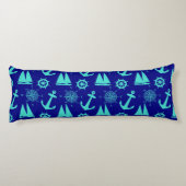 Türkisblaues Küstenschiff Seitenschläferkissen (Rückseite)