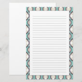 Türkisblaues marokkanisches Muster Briefpapier (Vorne/Hinten)