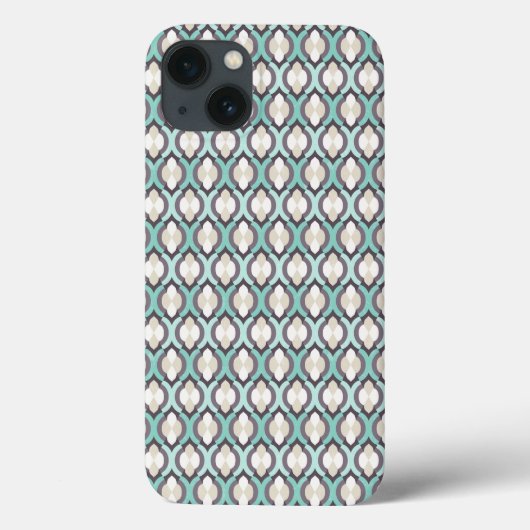 Türkisblaues marokkanisches Muster Case-Mate iPhone Hülle (Rückseite)