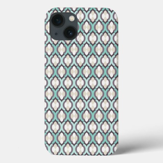 Türkisblaues marokkanisches Muster Case-Mate iPhone Hülle (Rückseite)