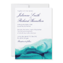 Türkisblaues Meer Aquamarin Wasserfarben Hochzeit 