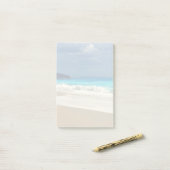 Türkisblaues Meer Beach Foto verblasst Nachhinweis Post-it Klebezettel (Auf Schreibtisch)