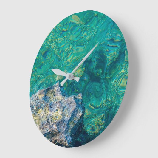 Türkisblaues Meer Große Wanduhr (Winkel)
