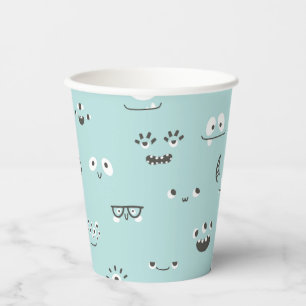 Türkisblaues Monster Eyes Party Cup Pappbecher