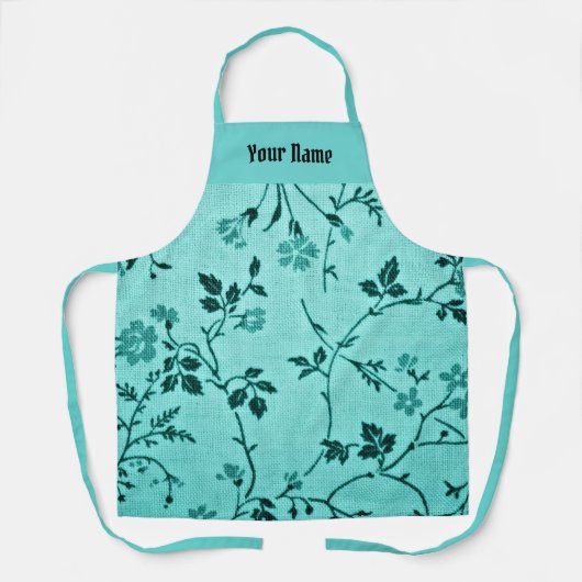 Türkisblaues Muster TEMPLATE Schürze (Vorderseite)