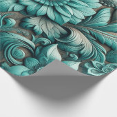 Türkisblaues Muster Türkisblau Aquamarin Geschenkpapier (Ecke)
