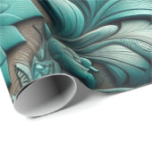 Türkisblaues Muster Türkisblau Aquamarin Geschenkpapier (Rolleneckpunkt)