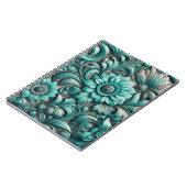 Türkisblaues Muster Türkisblau Aquamarin Notizblock (Linke Seite)