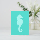 Türkisblaues Pferd 2 Postkarte (Stehend Vorderseite)