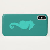 Türkisblaues Pferd Case-Mate iPhone Hülle (Rückseite (Horizontal))