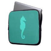 Türkisblaues Pferd Laptopschutzhülle (Vorderseite Links)