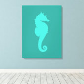 Türkisblaues Pferd Leinwanddruck (Insitu (Holzboden))