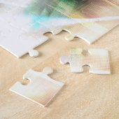 Türkisblaues Rad auf schwarzem Abstrakt Puzzle (Seite)