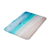 Türkisblaues Sandstrand Foto Badematte (Schrägansicht)