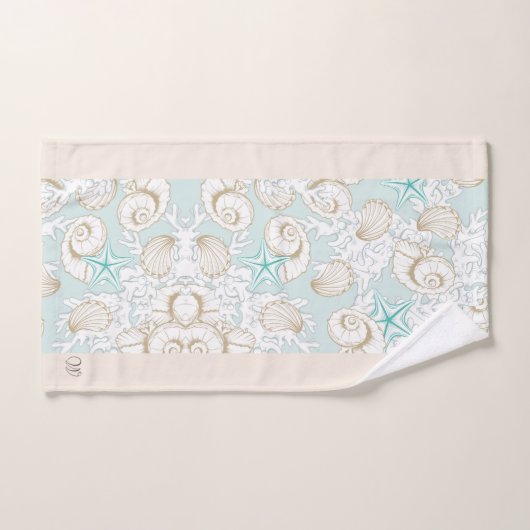 Türkisblaues Sandstrand Monogram Set (Handtuch)