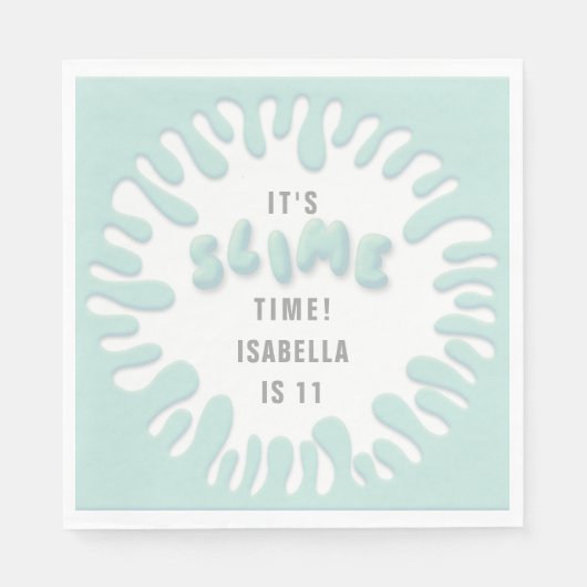 Türkisblaues Schleim-Party Serviette (Vorderseite)